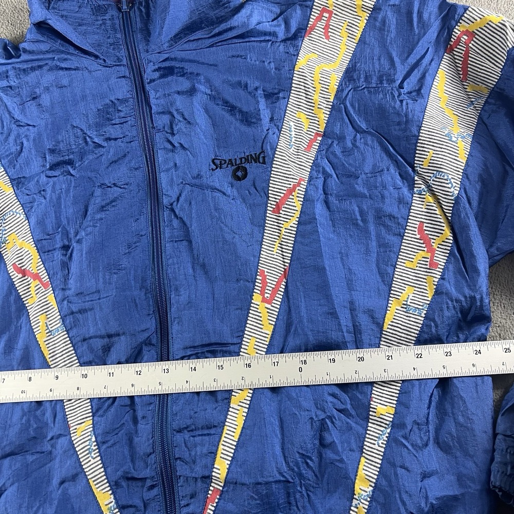 Mens 90s Spalding Sport Suit Jacket Nylon Multi Color XL - Picture 4 of 6